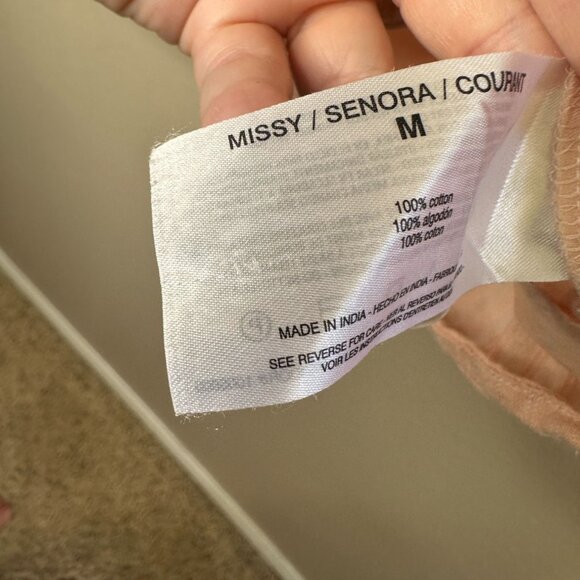 Ella Moss Womens Eyelet Lace Pink Top Size M Short Sleeve Cotton peasant gauzy - Picture 5 of 6